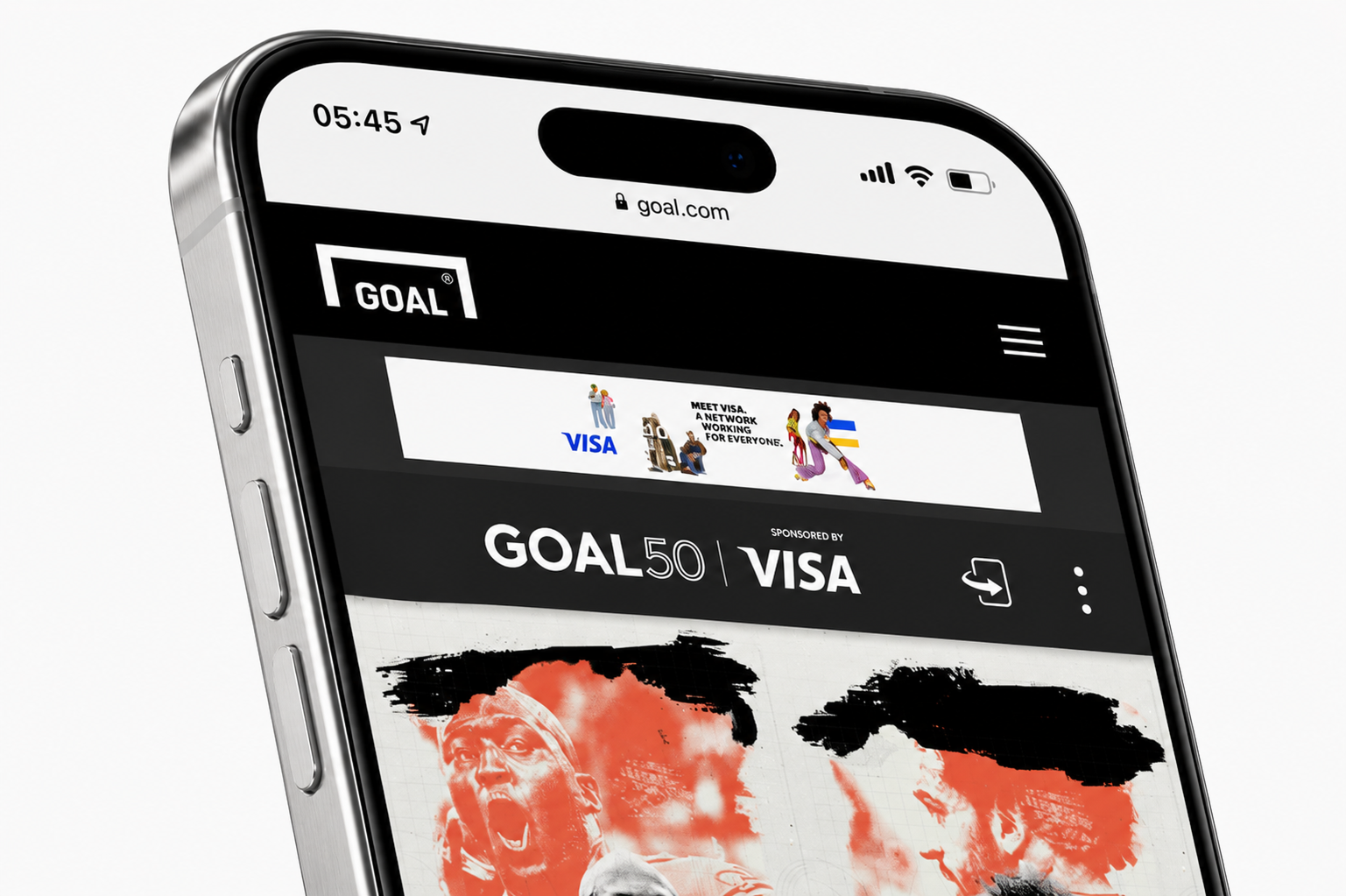 Goal 50 project preview, light mode