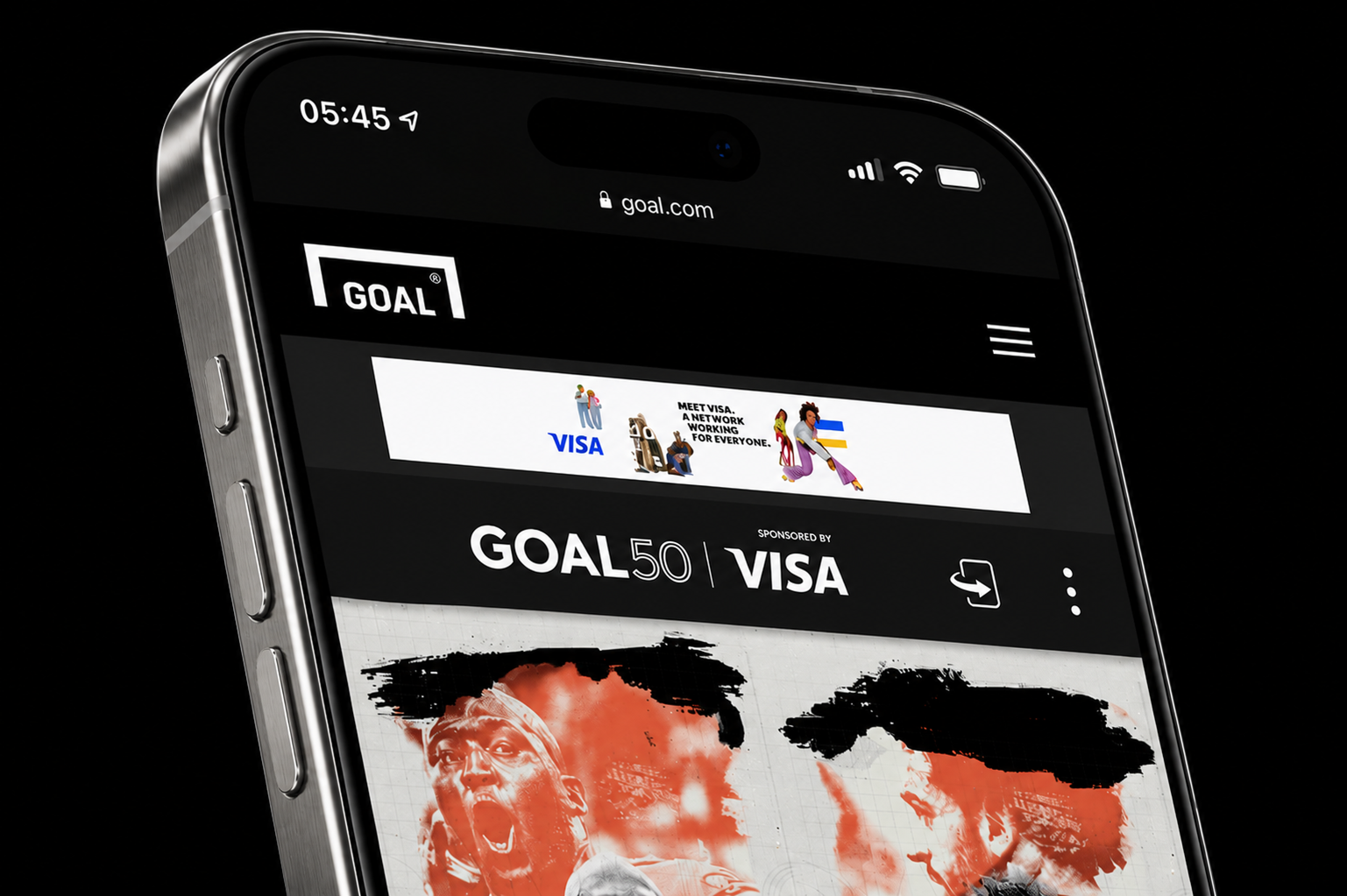 Goal 50 project preview, dark mode